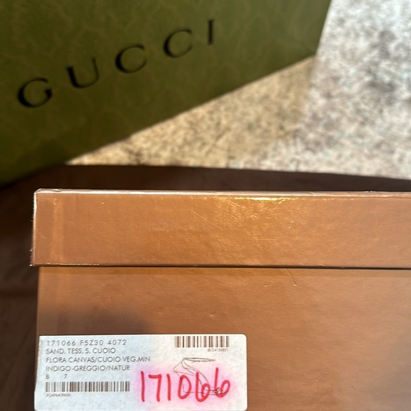 Vintage Gucci Flora Horsebit Ankle Strap Wedge Sandals (Indigo) Size 7 - Picture 11 of 11